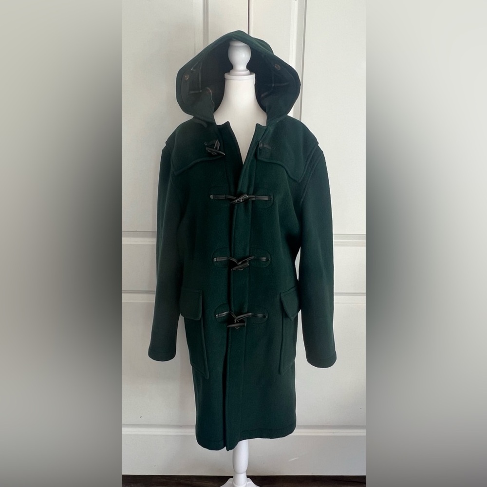 Women’s Vintage Gloverall The Original Duffel Coat Wool Hunter Green RARE Sz M